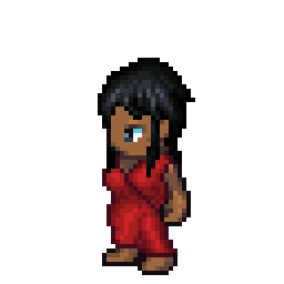 Pixel art female character sprite for personalized romantic video game